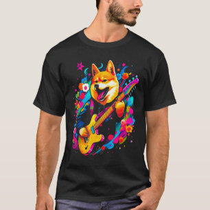 Shiba Inu Dog Guitarist T-Shirt