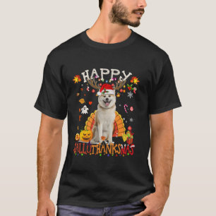 Shiba Inu Dog Halloween Christmas Dog Happy Hallot T-Shirt