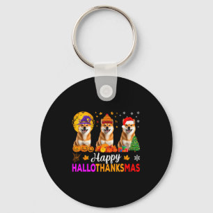 Shiba Inu Dog Halloween Christmas Hallothanksmas  Key Ring