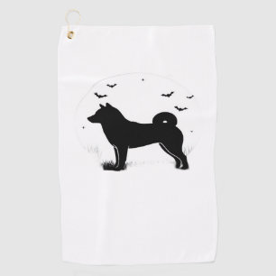 Shiba Inu Dog – Halloween Moon Silhouette Oversize Golf Towel