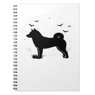 Shiba Inu Dog – Halloween Moon Silhouette Oversize Notebook