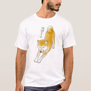 Shiba Inu Dog Having a Stretch T-Shirt