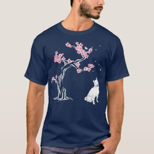 Shiba Inu Dog Japanese Cherry Blossom Sakura Flowe T-Shirt