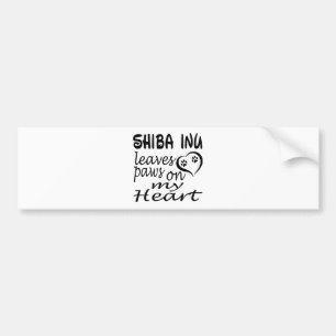 Shiba Inu Dog Leaves Paw On My Heart Bumper Sticker