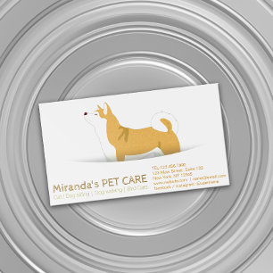 Shiba Inu Dog Pet Care Sitting Bathing & Grooming Magnetic Business Card