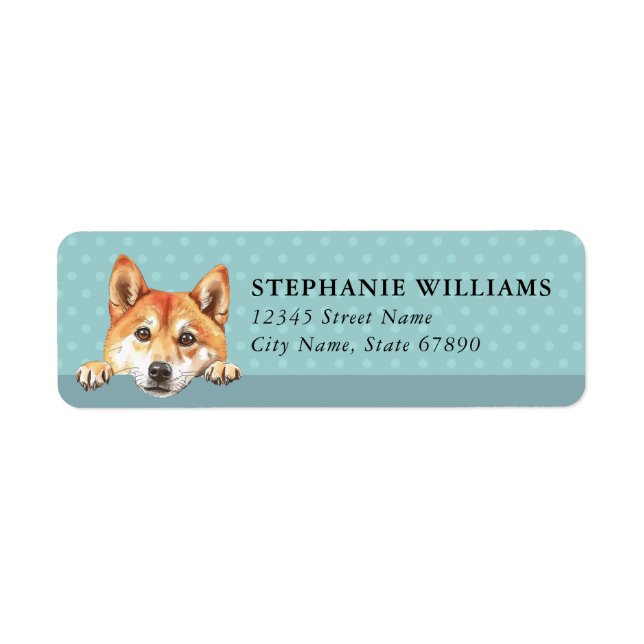Shiba Inu Dog Return Address Labels (Front)