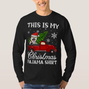 Shiba Inu Dog Riding Red Truck With Christmas Tree T-Shirt