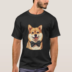 Shiba Inu Dog Wearing Bow Tie Black Neckwear Tank