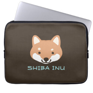 Shiba Inu Dog with Custom Text Laptop Sleeve
