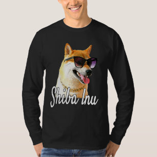 Shiba Inu Doge With Sunglasses and Chain - Happy P T-Shirt