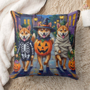 Shiba Inu Dogs in Halloween Costumes Cushion