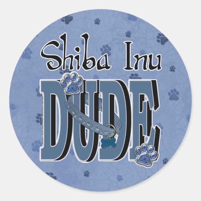 Shiba Inu DUDE Classic Round Sticker (Front)