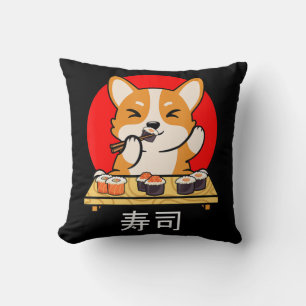 Shiba Inu eats Sushi Kawaii Neko Gift Anime  Cushion
