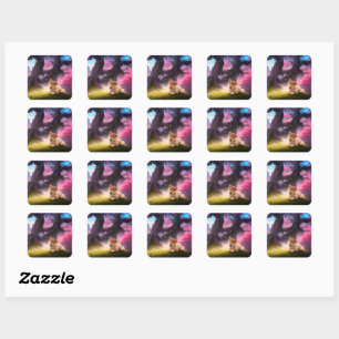 Shiba Inu Fantasy Anime Square Sticker