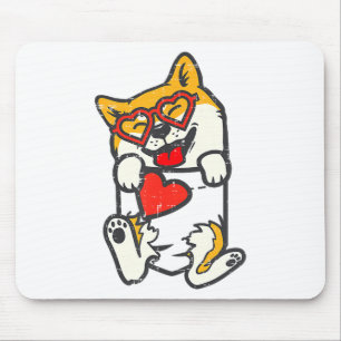 Shiba Inu Feet Pocket Heart Valentines Day Akita I Mouse Pad