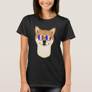 Shiba Inu France Sunglasses I French Flag T-Shirt