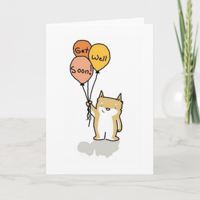 Shiba Inu Get Well Soon Card (Front)
