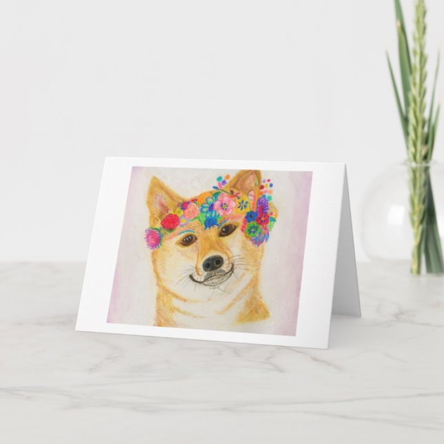 Shiba Inu Girl Card <Blank Inside> (Front)