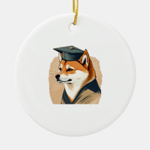 Shiba Inu graduate  Ceramic Ornament