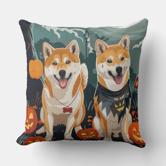 Shiba Inu Halloween Spooky Cushion (Front)