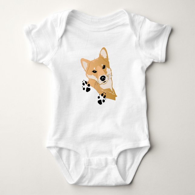 Shiba Inu Head Baby Bodysuit (Front)