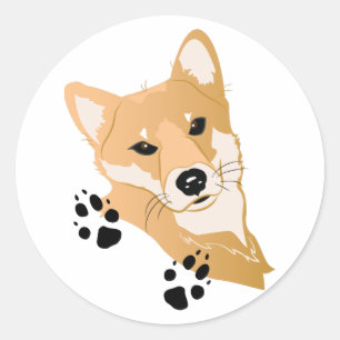 Shiba Inu Head Classic Round Sticker
