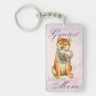Shiba Inu Heart Mum Key Ring