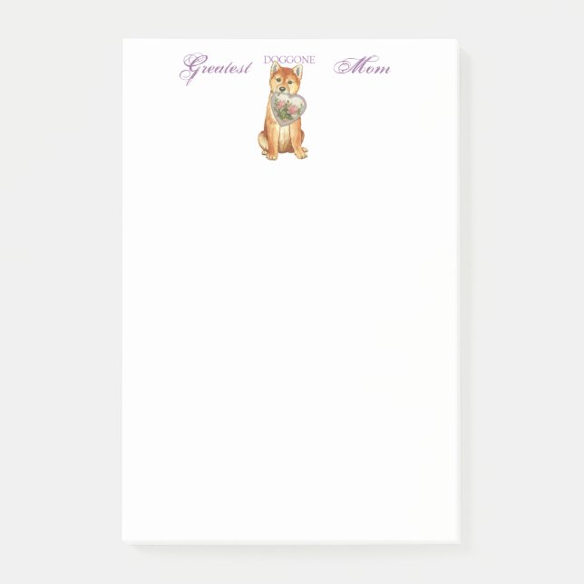 Shiba Inu Heart Mum Post-it Notes (Front)