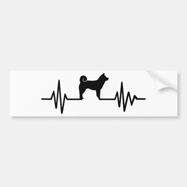Shiba inu heartbeat bumper sticker (Front)