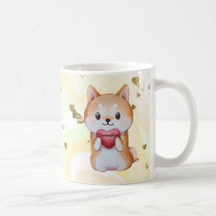 Shiba Inu Holding A Heart Coffee Mug