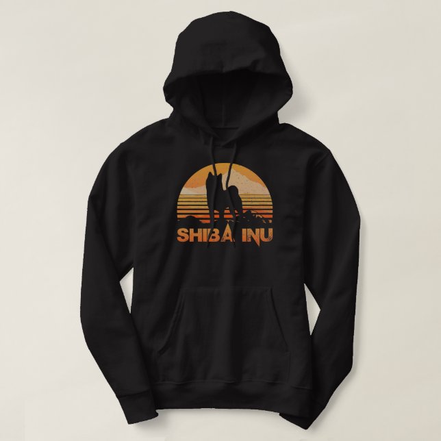 SHIBA INU Hoodie Vintage Retro Hoodie (Design Front)