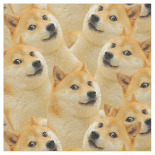 Shiba Inu, Husky, Golden Cute Dog. Cute Puppy Fabric