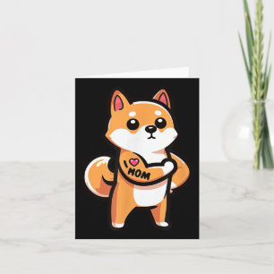 Shiba Inu I Love Mum Funny Dog Tattoo  Card