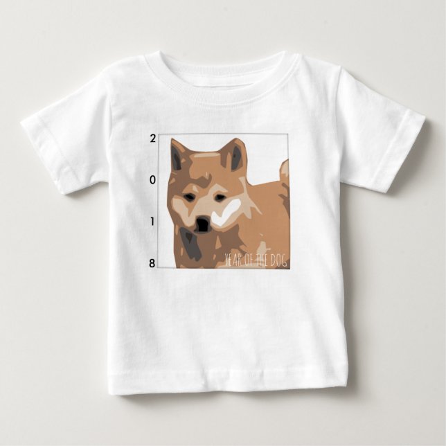 Shiba Inu Illustration Dog Year 2018 Baby T T-Shirt (Front)