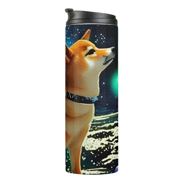 Shiba Inu in Space  Thermal Tumbler (Rotated Right)