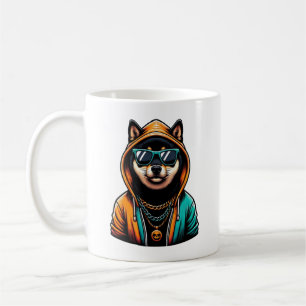 Shiba Inu in Streetwear Hoodie Coffee Mug