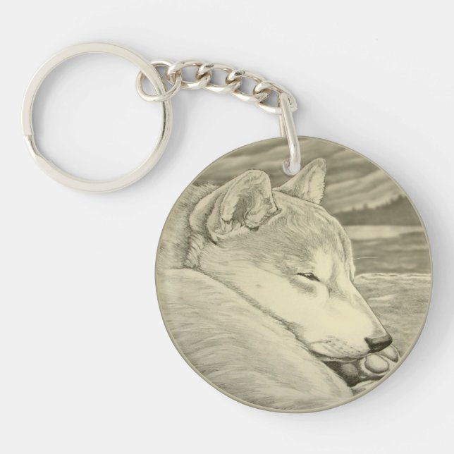 Shiba Inu Keychain Shiba Inu Dog Art Gifts (Front)