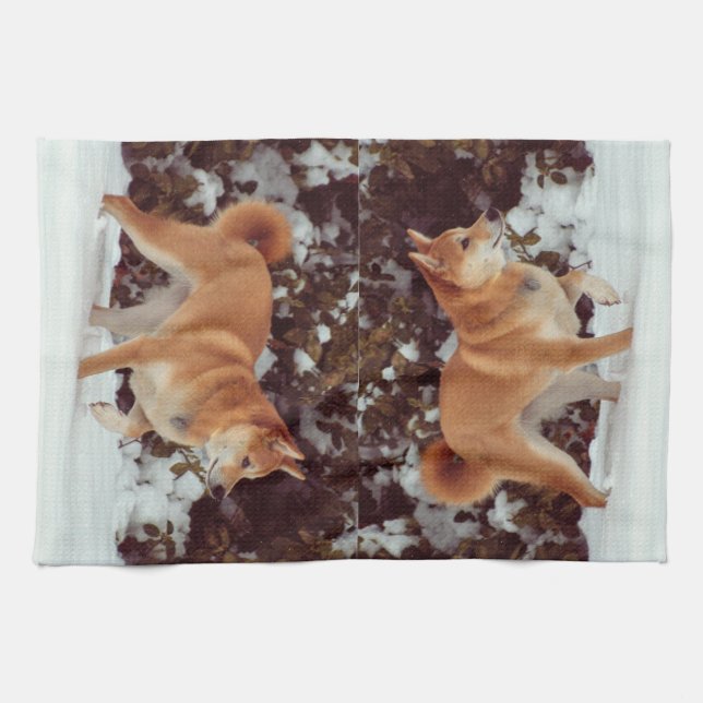 Shiba Inu Kitchen Towels (Horizontal)