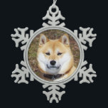 Shiba Inu-Kumako Snowflake Pewter Christmas Ornament<br><div class="desc">Kumako shiva inn dog photo template</div>
