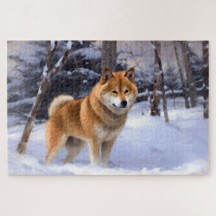 Shiba Inu Let It Snow Christmas  Jigsaw Puzzle