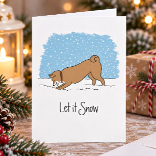 Shiba Inu Let It Snow - Happy Dog Christmas Xmas Holiday Card