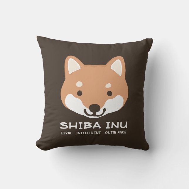 Shiba Inu Loyal Intelligent Cutie Face | Cute Dog Cushion (Front)