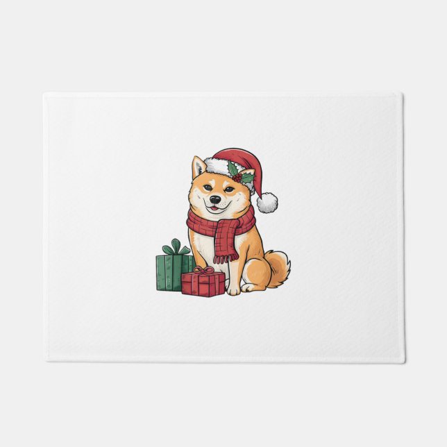 Shiba Inu Merry Christmas Dogs Christmas  Doormat (Front)