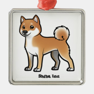 shiba inu metal ornament