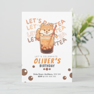 Shiba Inu Modern Birthday Party for Kid Thank You Card