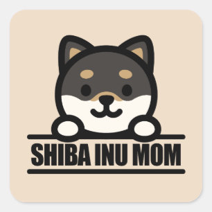 SHIBA INU MOM - Loving Shiba Inu Mum Design Square Sticker