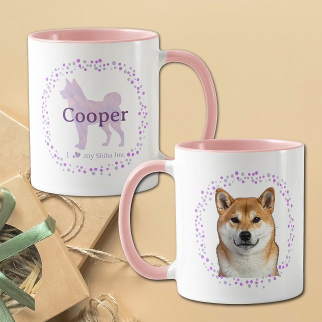 Shiba Inu Mug – Personalised Pastel Lavender Gift (Creator Uploaded)