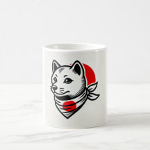 Shiba Inu Mug with Japanese Flag Scarf