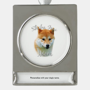 Shiba Inu Mum 2 Silver Plated Banner Ornament
