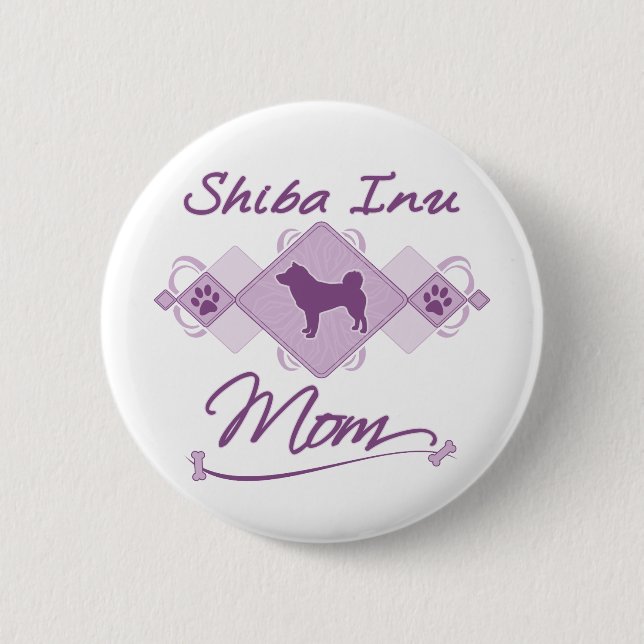 Shiba Inu Mum 6 Cm Round Badge (Front)